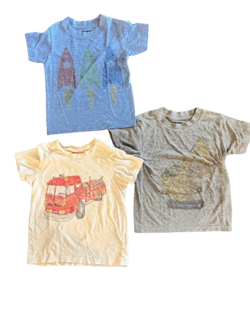 Orange Heat Boys 4T Graphic Tee Bundle 🚒🚀🚜 | Soft + Play Ready